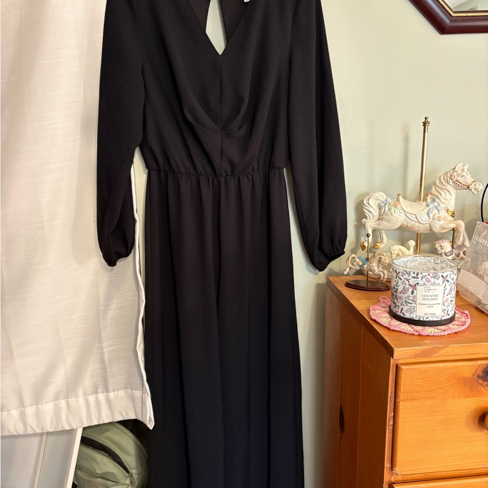 Sky Elegant Black Long Sleeve Romper
